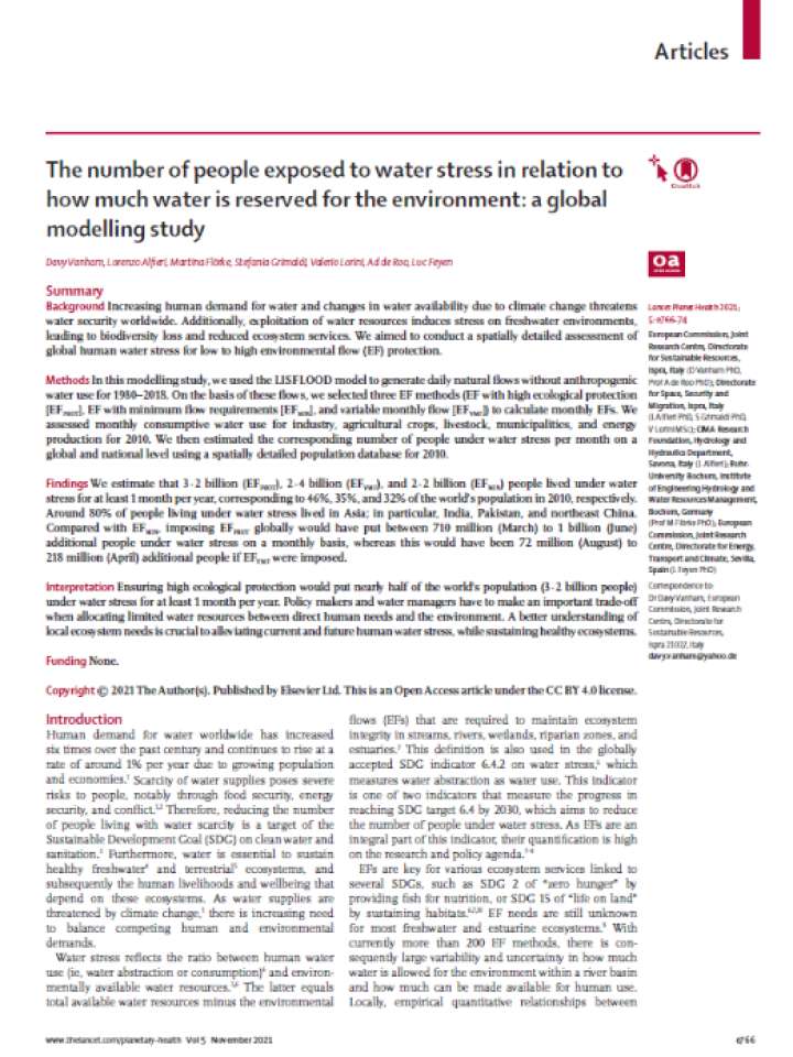 research article on water stress